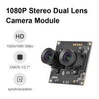 Module de caméra USB2.0 à double objectif synchronisé 1080P FHD, capteur CMOS à mise au point fixe pour la reconnaissance faciale et la détection de profondeur
