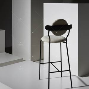 Tabouret de bar moderne minimaliste, structure métallique, design stable pour usage commercial - Product Image 2