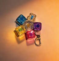 Porte-clés Fidget LED Clavier, Spinner Clavier, Bouton Lumineux à Presser, Clics de Clavier, Cadeaux Anti-Stress
