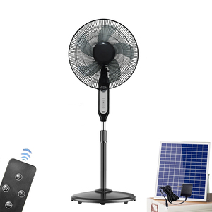Quạt năng lượng mặt trời với bảng điều khiển năng lượng mặt trời với đèn pin có thể sạc lại dao động Quạt đứng ngoài trời - Product Image 6