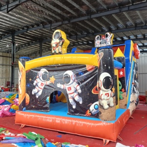Castillo Inflable Comercial con Tobogán de Astronauta, Casa de Brinco con Diseño de Cohete Espacial para Fiestas de Cumpleaños Infantiles, Alquiler y Uso en el Patio Trasero - Product Image 4