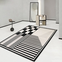 Tapis de salon luxueux et moelleux, antidérapant, résistant aux taches, en polyester/polypropylène