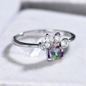 Anello a Forma di Zampa di Gatto Cartoonesca per Donne, Anello da Dito Trendy con Motivo Animale, Gioielli alla Moda - Product Image 3