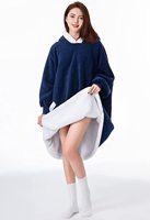 Plaid à capuche géant ultra doux et moelleux en polaire polyester, chaud, écologique, anti-boulochage, confortable et portable