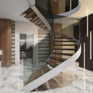 VIKO-escalera de acero al carbono en forma de arco, escalera de espiral curvada europea, color gris