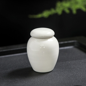 Guci Keramik Modern untuk Hewan Peliharaan Kecil dan Abu Kucing, Tempat Penyimpanan Kenangan dengan Kompartemen Rambut dan Kumis, Tersedia - Product Image 5