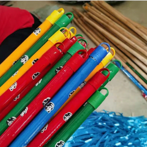 High Quality Eco-Friendly Lightweight 2-in-1 Eucalyptus Wood Core Durable Broom Soft PVC Coat Panda Wooden Handle Toilet - Product Image 1