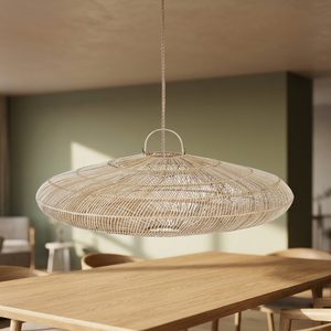 Handmade Woven <b>Rattan</b> Asian Bamboo Style Pendant Light Shade Natural Round Hanging Lamp Cover for Home Decor - Product Image 2