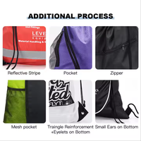 Sac à dos de voyage et de sport en polyester OEM Sac de sport étanche avec logo personnalisé Sac à cordon réfléchissant promotionnel pour remise en forme