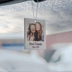 NEWNORTH Pendentif voiture personnalisé Texte <span class=keywords><strong>photo</strong></span> personnalisé Arylic Rétroviseur de voiture Ornement Pendentif <span class=keywords><strong>Couple</strong></span> Cadeau Famille - Product Image 6