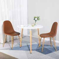 Table à manger ronde moderne blanche en gros avec pieds en bois pour cuisine, salon, table basse de loisirs