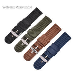 16mm 18mm 20mm 22mm 24mm Vente en gros Sport Ceinture de sécurité Nylon Toile Tissage Sailcloth Bracelet de montre pour <span class=keywords><strong>Samsung</strong></span> Bracelets de montre - Product Image 1