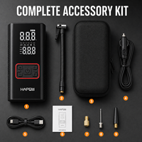 Compresseur d'air portable à double alimentation avec affichage numérique et kit d'accessoires complet pour voiture et moto