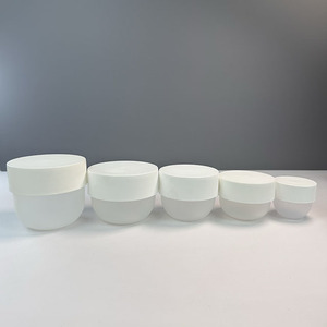 10oz 16oz 50g 100g 150g 200g 300g 500g 300ml Buzlu Mat Kozmetik Saklama Kabı Plastik Cilt Bakım Kremi Kavanozu Beyaz Kapaklı - Product Image 2