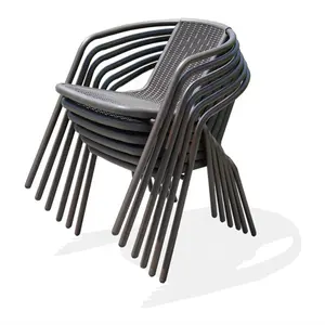 Chaises de jardin en rotin, plastique, meubles d'extérieur, noir, amérique, australie, Europe