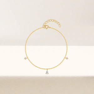 Adjustable Heart Pearl Water Drop 18k Flower Shape Luxury Girl Bracelet - Product Image 5