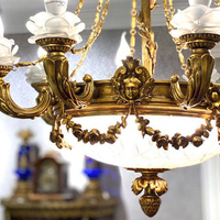 Royaleyes européen Antique en laiton pendentif lumière décor lustres exquis cire coulée Bronze suspendus bougie éclairage lampes