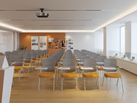 Chaise de formation en plastique de conception moderne, très vendue, avec accoudoirs, dossier inclinable, réglable, quatre pieds, pour salle d'attente de bureau
