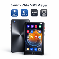 Nouveau lecteur MP4 portable WiFi Android 8.1 de 5 pouces avec 2 Go/16 Go, son HiFi, écran tactile complet, caméra, emplacement pour carte TF et haut-parleur intégré