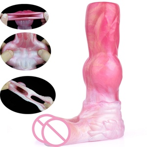 YOCY-2208 Colorful Long Horse Penis Sleeves Hollow Sex Toy Silicone Soft Enlarge <b>Dildo</b> Fantasy Horse <b>Dildo</b> Skin Friendly - Product Image 6