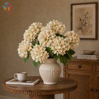 Bunga Hydrangea Buatan Real Touch dengan Kelopak Karet Lembut, Warna Vintage Musim Gugur untuk Dekorasi Vas Rumah dan Hotel