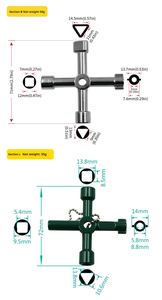 Clé triangulaire <span class=keywords><strong>universelle</strong></span> multifonctionnelle à 4 voies en acier au carbone pour compteurs de gaz et d'électricité-OEM DIY - Product Image 2