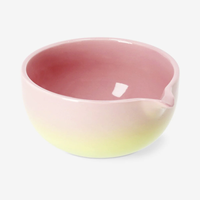 Nouveau design – Bol à matcha dégradé rose et jaune avec bec verseur pour les amateurs de matcha – Chawan en céramique – Ensemble à matcha personnalisé