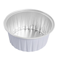 Contenant en aluminium écologique jetable à succès pour plats à emporter, petit couvercle doré, moule à gâteau en aluminium