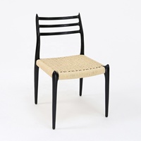 Chaise de salle à manger en bois massif de style moderne, dossier en corde tressée à la main, durable et confortable pour salon, hôtel, appartement – Vente chaude