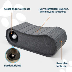 Kleine Haustiere und Hunde Komfortable quadratische Filz Katzen tunnel bett Indoor <span class=keywords><strong>Cat</strong></span> Cave mit Scratch ers Surface <span class=keywords><strong>Pet</strong></span> Betten - Product Image 6
