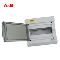 Boîtier de distribution d'alimentation A&B AB-SH9PN IP65 étanche à la poussière en ABS, 12 voies, avec rail DIN, 450V