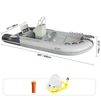 Bateau pneumatique rigide TOURUS OEM en PVC 4,2 m pour la navigation à rames, capacité 4-6 personnes, stable et durable, garantie 5 ans