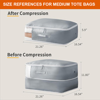 Sac de rangement pour oreillers grande capacité, organisateur de literie à compression automatique, sac de rangement pour couettes, gain de place pour placard et déménagement