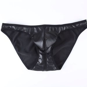 <span class=keywords><strong>Slip</strong></span> intimo Sexy Hot <span class=keywords><strong>slip</strong></span> moda <span class=keywords><strong>uomo</strong></span> Gay Patchwork in <span class=keywords><strong>pelle</strong></span> trasparente a rete - Product Image 2