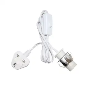 Kabel Pemegang Bohlam Himalaya, Steker Uk 3 Pin Dimer E14 Putih On/Off Saklar Lampu Garam