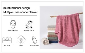 Manta de Algodón Antiestática Ecológica de 6 Capas, Diseño Sólido, Secado Rápido, 110*110cm, para Recién Nacidos, Uso en Casa y Viajes, Todas las Temporadas - Product Image 6
