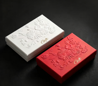 Boîte d'emballage cosmétique haut de gamme avec gaufrage floral en relief, boîte cadeau de beauté à fermeture magnétique avec logo en feuille d'or, boîte cadeau perlée, Boîte Cadeau
