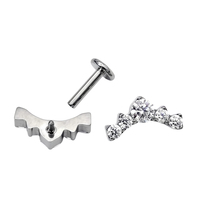 ASTM F136 Titanium Ear Stud Implant Grade Internal Thread Piercing Cartilage Tragus Helix Body Jewelry Wedding Zircon Jewelry