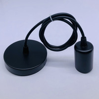 Support de lampe à vis E27, support d'ampoule, cordon de suspension, accessoire de lustre suspendu DIY, noir métallique cuivre/PBT résistant à la chaleur