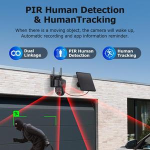 Cámara de Seguridad AOV 6MP Ultra HD de Doble Lente con IA PTZ, Detección PIR Humana, Grabación 24/7, WiFi 4G, IP65, Vigilancia Exterior - Product Image 3