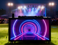 Pantalla LED Plegable Portátil P3.91 para Cabina de DJ, Iluminación de Escenario de Discoteca, Fondo Creativo