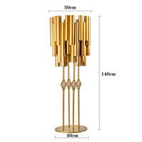 Support de vase en métal haut et créatif, doré et givré, à 18 tubes, pour carillon éolien et centre de table de mariage, pour allée de cérémonie