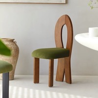 Chaise de salle à manger en bois massif de style français pour la maison, chaise de bureau avec dossier, design moderne minimaliste pour le salon et la coiffeuse