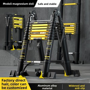 <span class=keywords><strong>Escalera</strong></span> Telescópica en A de Aleación de Aluminio Magdoli, <span class=keywords><strong>Escalera</strong></span> Plegable Multifuncional, <span class=keywords><strong>Escalera</strong></span> Elevadora con Unión de Bambú Antideslizante y Reforzada - Product Image 5