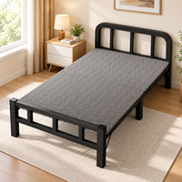 Lit simple pliable, design simple, cadre en acier, plusieurs tailles disponibles, pour la maison, le dortoir, la location, usage adulte