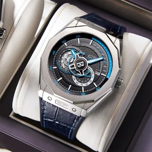BG8601-B Men Automatic <b>Watch</b> 42.5mm <b>Mechanical</b> Wristwatch 50M Waterproof Sapphire Luminous Leather Strap Fashion - Product Image 4
