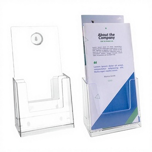 Good Quality Plastic <b>Magazine</b> Display Rack Acrylic Table Portable Desktop Literature <b>Holders</b> Brochure /Stand - Product Image 3