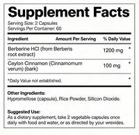 Berberine Plus avec des capsules de cannelle de Ceylan