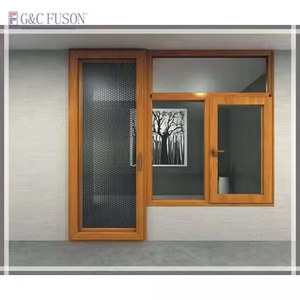 Fuson Buitenkant Franse Deuren Met Jaloezieën Aluminium Dubbele Schommel Franse Deur Buitenkant Franse Klapdeur - Product Image 2