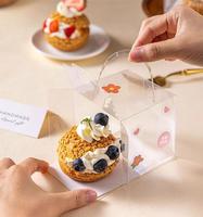 Vente en gros de boîtes à gâteaux transparentes en plastique Boîte d'emballage portable Boîte d'emballage pour fête de mariage avec poignée